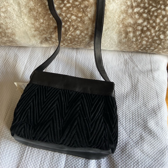Enrico Castoldi Black Herringbone NAPA Leather & Suede bag Made in Italy NWT NWT - Picture 13 of 13